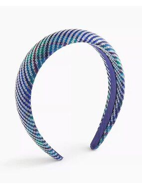J CREW Sequin Shimmer Holiday Plaid Headband NEW NWT